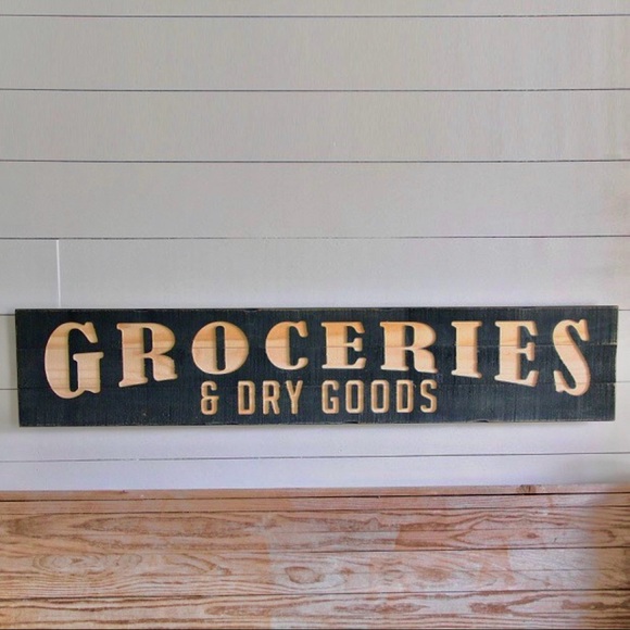Large Vintage Style wooden Groceries & Dry Goods Sign - Picture 2 of 4